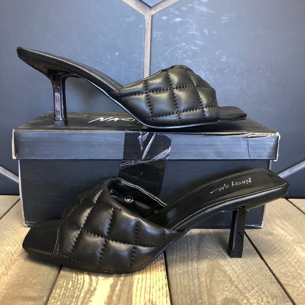 Womens Nasty Gal Shake Quilt Up Faux Leather Heel